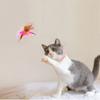 Cat Collar Toy Attached, Silicone Cat Teasing Wand Adjustable Pet Feather Collar Toys with Bell Pet Interactive Teaser Toys