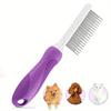 2-in-1 Pet Grooming Comb-Stainless Steel Detangler with Long & Short Teeth for Dogs and Cats,Non-Slip Handle,Pet Hair Combs