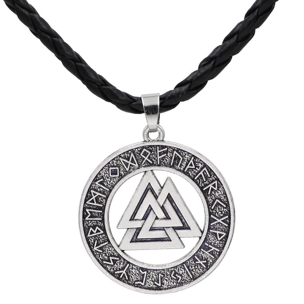 Slavic Norway Valknut Pagan Amulet Pendant Men Necklace Scandinavian Viking Jewelry
