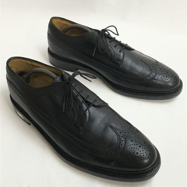 FLORSHEIM IMPERIAL KENMOOR Лонгвинг Броги Черный Размер 30 Винтаж США(ИСПОЛЬЗОВАЛ)