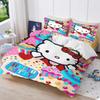 Постельное белье с принтом Hello Kitty для спальни Комплект пододеяльника Рождественские подарки Комфорт Мультяшный С наволочкой