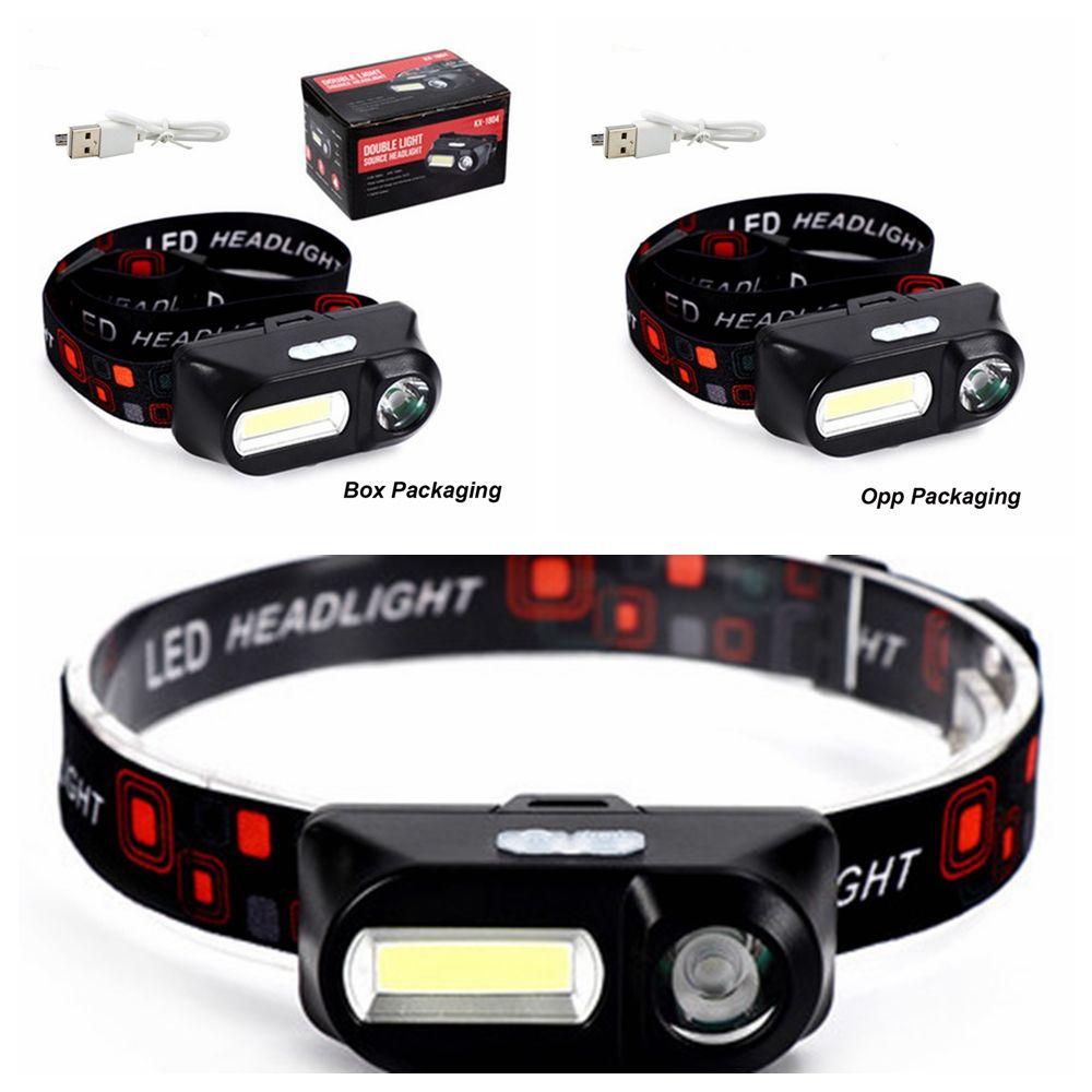 Rechargeable 18650 Camping Fishing Mini LED Headlamp USB Charging Fishing Light COB Headlight