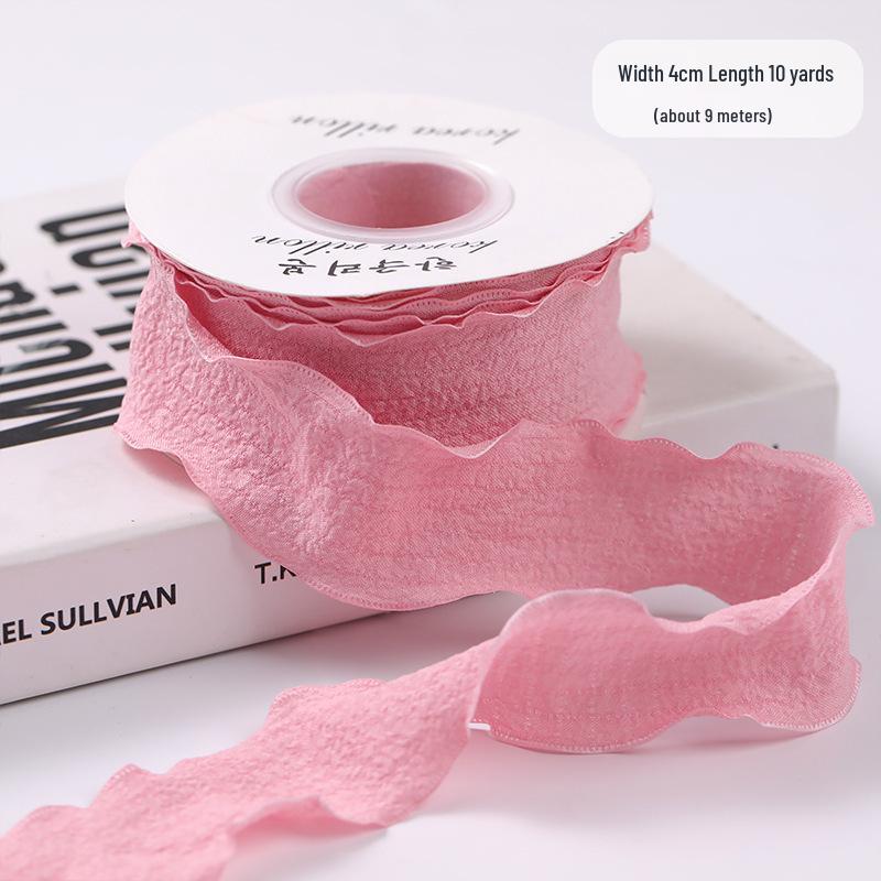 Лента-плиссе в виде листьев лотоса ручной работы длиной 4 см для самостоятельного изготовления цветов для торта и пряжи «рыбий хвост» для льняной упаковки