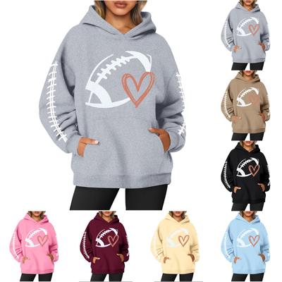 Женская толстовка с круглым вырезом и длинным рукавом с принтом регби