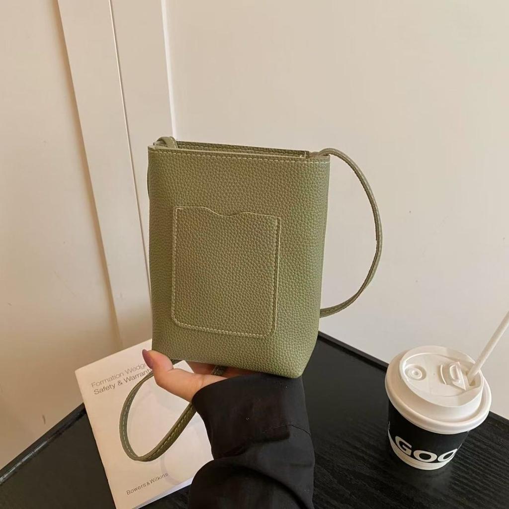 Новая женская повседневная портативная сумка-ведро для мобильного телефона - контрастная цветная сумка-сэтчел через плечо, модная и простая