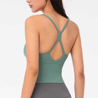Женский летний жилет для йоги с перекрестными бретелями Beauty Back, удлиненный спортивный бюстгальтер для коррекции живота, топ для фитнеса и йоги