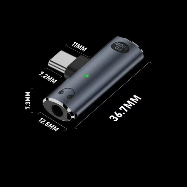 2 в 1 USB Type C аудиоадаптер PD 100 Вт 3,5 мм порт USB-C наушники конвертер мобильный телефон планшет для Xiaomi Huawei Realme iPhone 16 15 Pro max