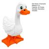 Handcrafted Style Garden Statue 3D Printed Yard Goose Statue, Cute White Long Neck Porch Decor with Whimsical Outdoor Accent Orange Beak Feet,
