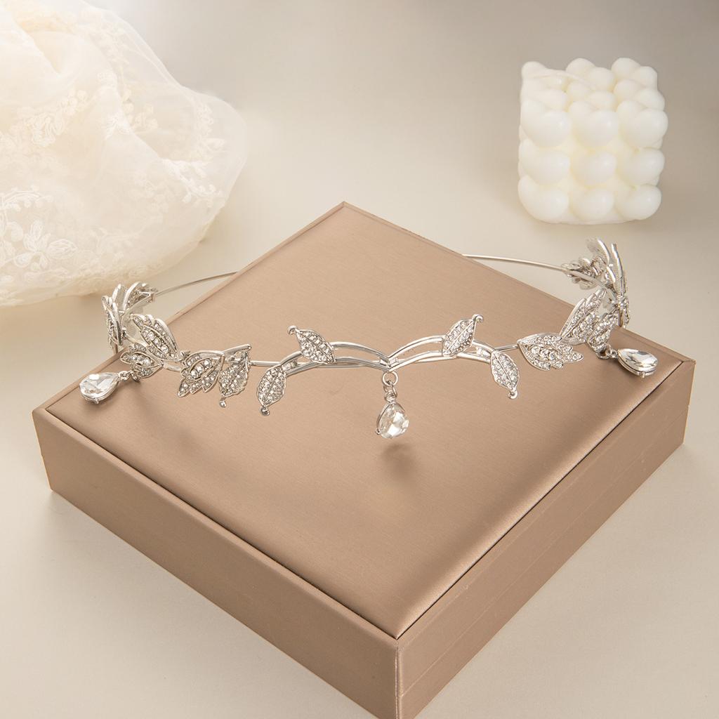 Fairy Advanced Sense of The Drilling Leaves Подвеска для бровей Мори Свадебные украшения на лоб Листья Водяная капля Повязки на голову Головные уборы Женский