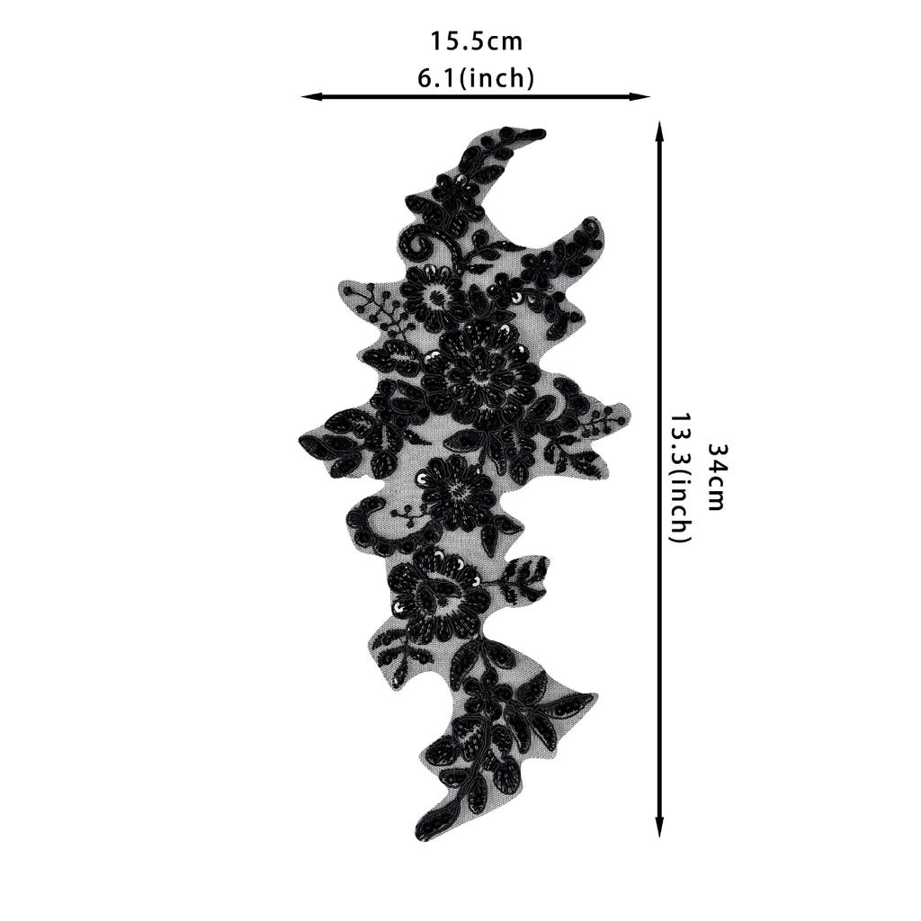 Heavy Industry Handmade Bead Strand Decoration Pair Decal Clothing Dress Wedding Accessories Cloth Stickers Accessories