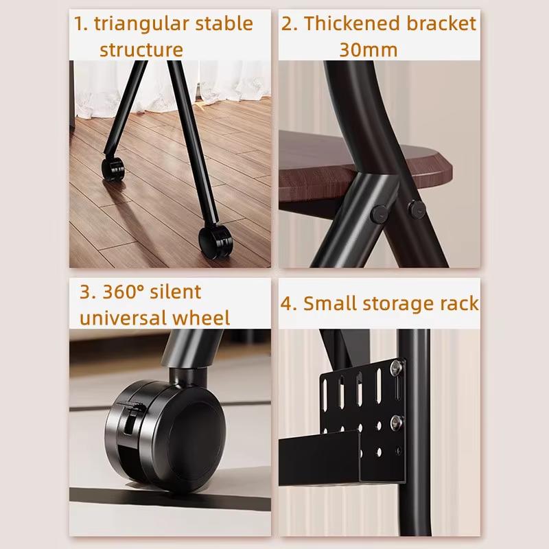 Мобильная стойка для телевизора BEISHI на колесиках с деревянной полкой, Легко собираемая тележка для телевизора на роликах для телевизоров 32-60 дюймов для гостиной, улицы