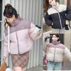 Fashion Casual Winter Coat Women's Cotton Padded Women Contrast Color Cotton Outwear Y2k Tops Thicked Warm Jackets