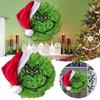 New Grinch Green Monster Plush Christmas Wreath Adorned Festive Holiday Decoration