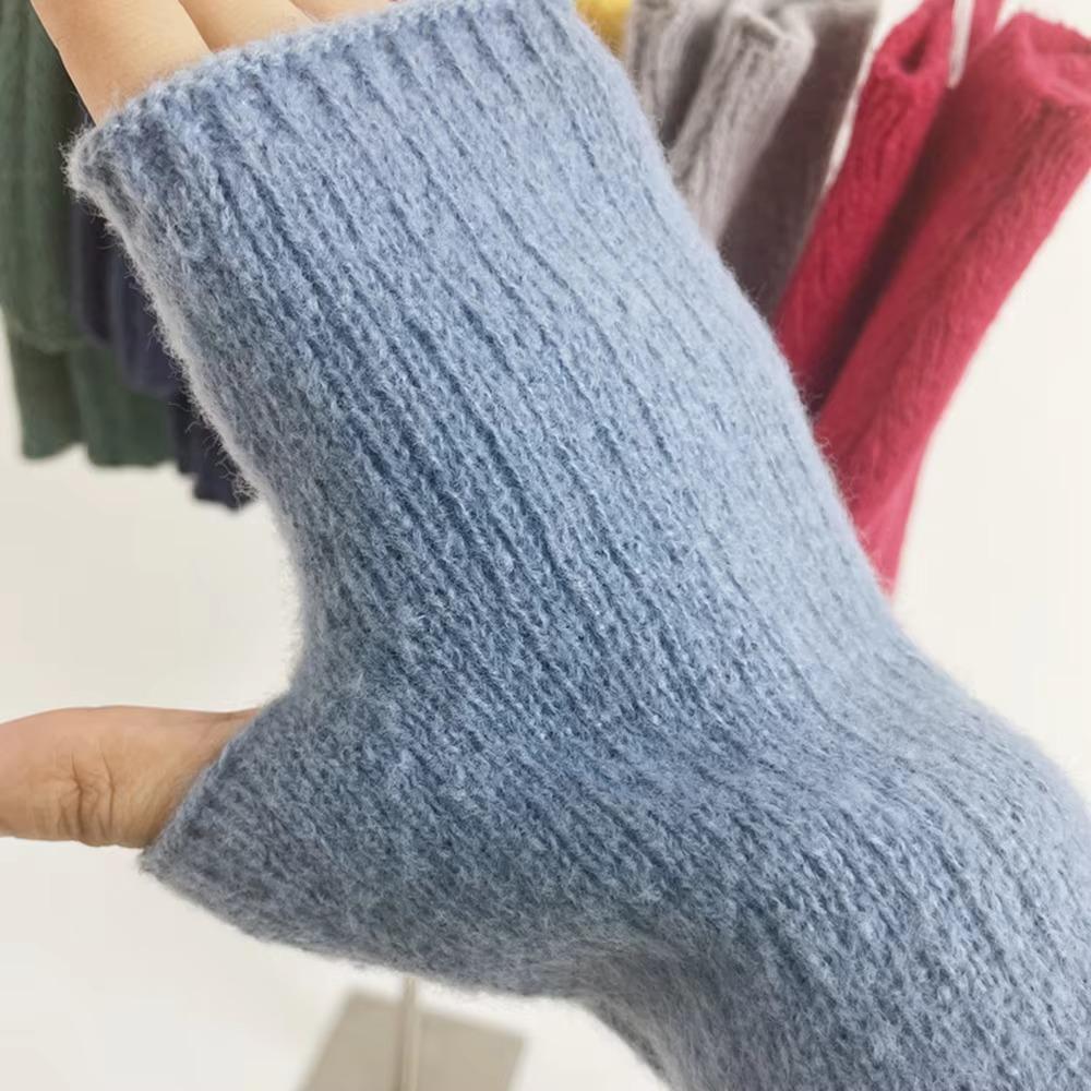 Защита для рук Кашемировые перчатки с открытыми пальцами Вязаные перчатки Митенки с половиной пальца Женские Девичьи