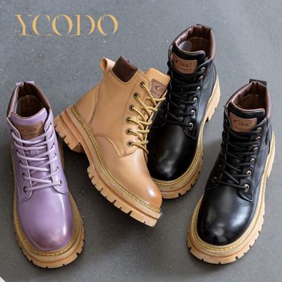 Зимняя модная женская обувь из натуральной яловой кожи