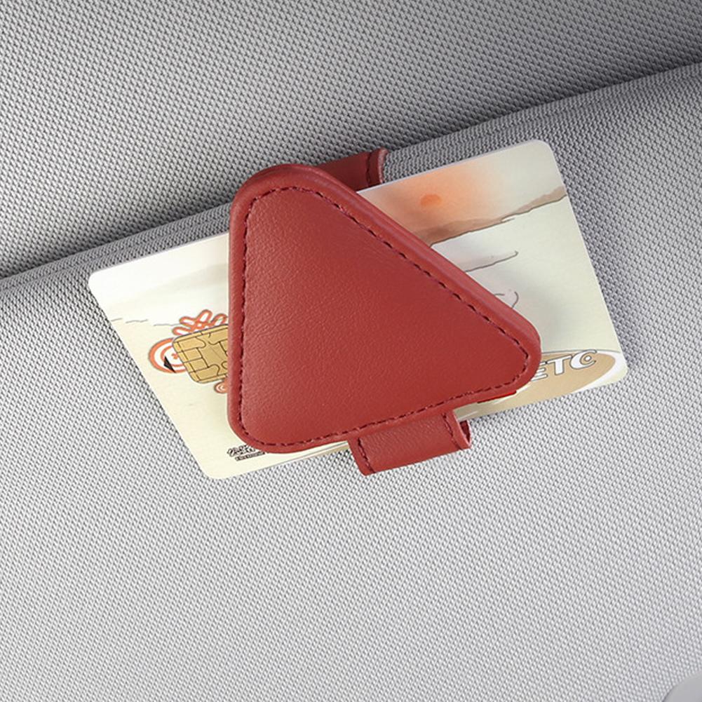 ПУ автомобильный держатель для очков, треугольный солнцезащитный козырек, оправа для очков, держатель для билетов и документов, органайзер, аксессуары