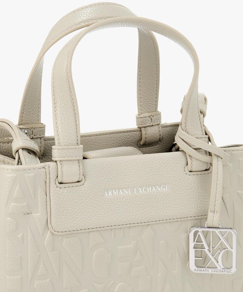 Женская сумка-тоут Armani Exchange с принтом логотипа по всей поверхности, маленькая, _Тепло-серый_A426170510