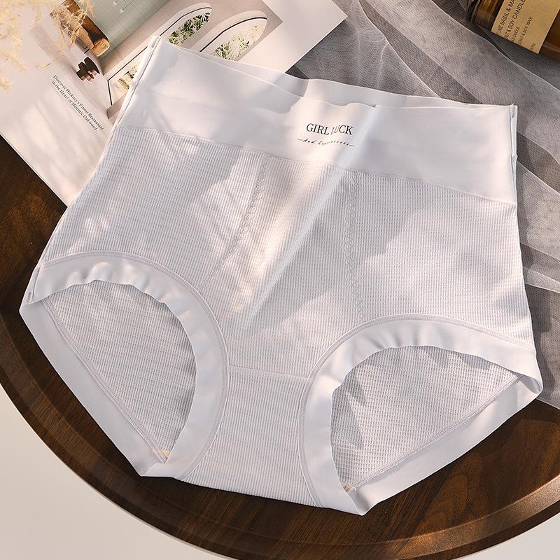 Трусики с высокой посадкой больших размеров с антибактериальным бесшовным дышащим материалом, женские трусики