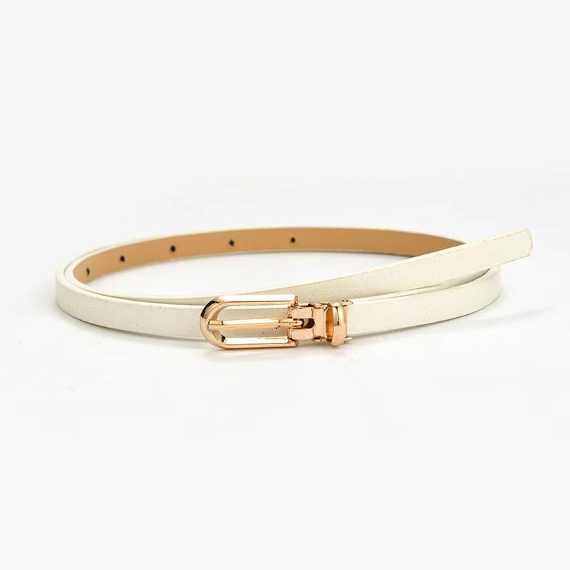 Модный женский тонкий ремень из искусственной кожи, простой однотонный, универсальный, с пряжкой, тонкий ремень, украшение для платья, женские дизайнерские ремни