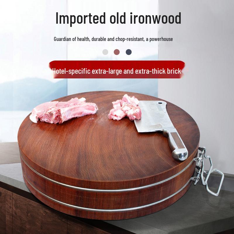 Extra Thick Ironwood Cutting Board - Solid Wood Chopping Block for Commercial and Household Use