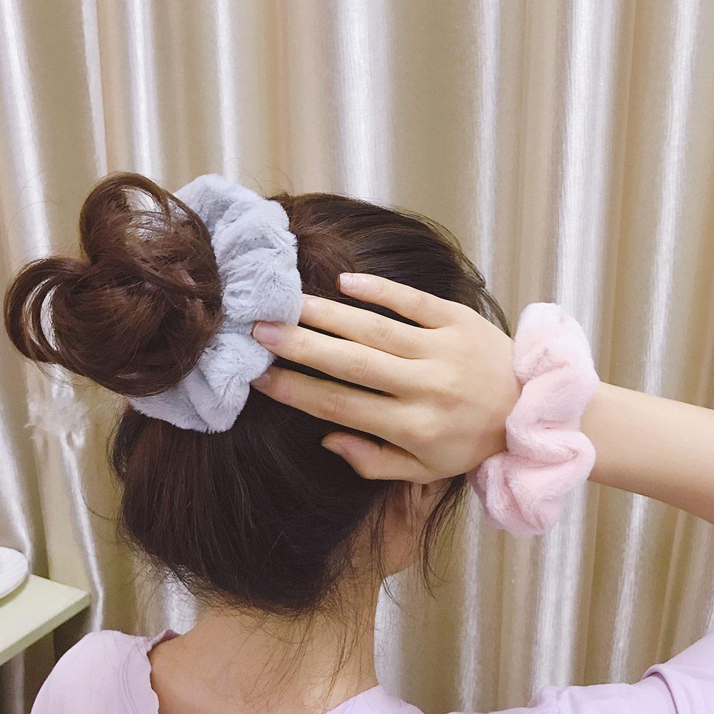 Headwear Hair Ring Faux Rabbit Fur Hair Tie Rubber Band Ponytail Holder Plush Scrunchie Hair Rope