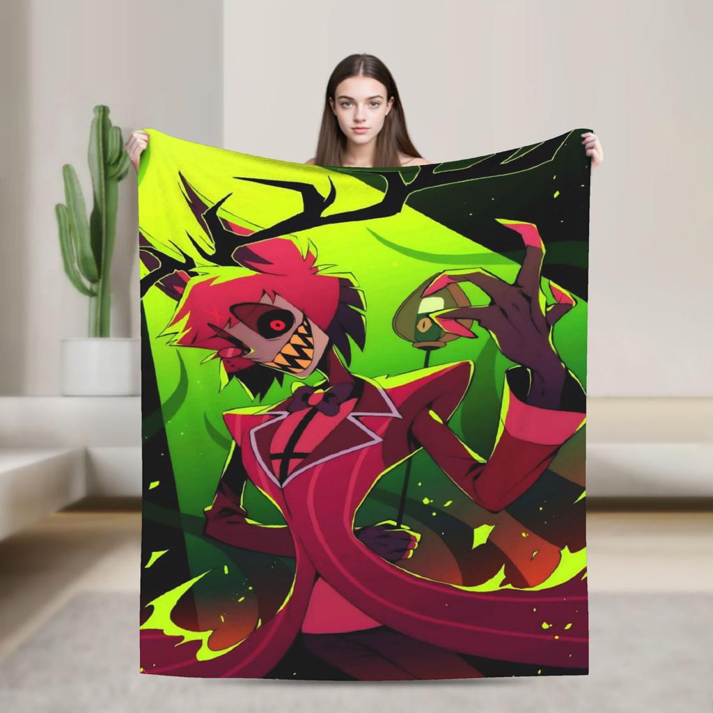Cartoon H-Hazbin HotelS Flannel Blanket Winter Warm Soft Bedding Throws for Child Home Decor Funny Bedspread Sofa Bed Cover