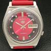 Б/У винтажные мужские часы SEIKO 5 AUTOMATIC 7009A из Японии с красным циферблатом a433640-2
