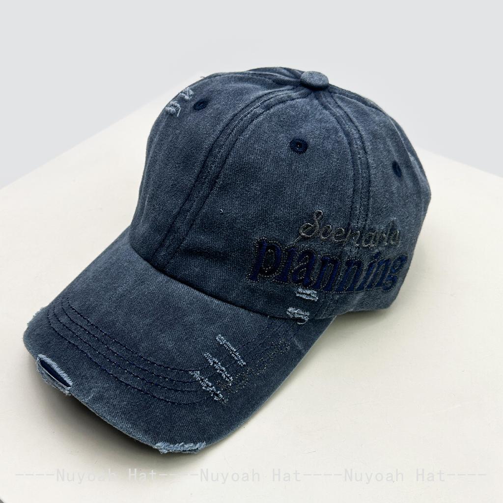 Baseball Stitching Stitched Embroidered Alphabet Side Women Men Her Him For Fresh Caps Peaked Hats Sunshade Broken Style Versatile Personal Retro