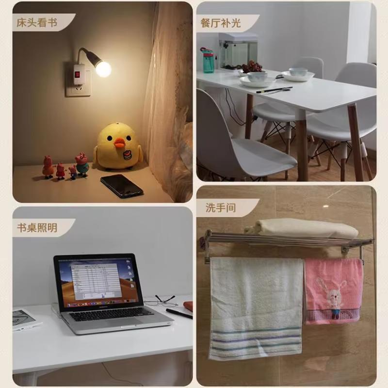 Вилка ЕС США к патрону E27 Патрон для лампочки с выключателем Гибкое основание лампы Переходник Настольная лампа Конвертер 20см 30см 50см