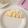 Dopamine Creamy Color Geometry Wave Line Back Head Hair Claw Hair Claw Clip Women Girl Hairpin Ponytail Hair Accessories