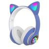 Wireless Cute Cat Ear Headphones Bluetooth Headset LED Stereo Music Helmet Phone with Mic Flash Lights Earphone for Kids Gifts