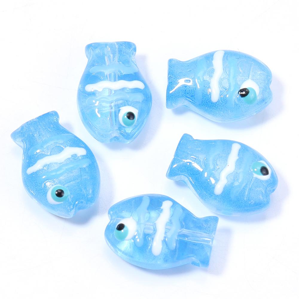 5 шт./лот Разноцветные ручной работы Lampwork Бусины Милые Мультяшные Морские Рыбки Россыпью Стеклянные Бусины Для DIY Модного Браслета Серьги Украшения