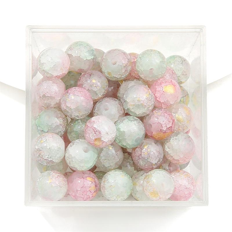 10 мм стеклянные бусины-попки Halo Inside Broken Round Бусины из глазури Ретро-бисер ручной работы Diy Ice Crack Jewelry Бусины-попки для изготовления ювелирных изделий