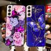 Для Samsung Galaxy S21 Plus Чехол S21 ULTRA Сердце-Бабочка Фунда Для Samsung S21 FE Чехол S 21 Защита Жидкий Силиконовый Чехол