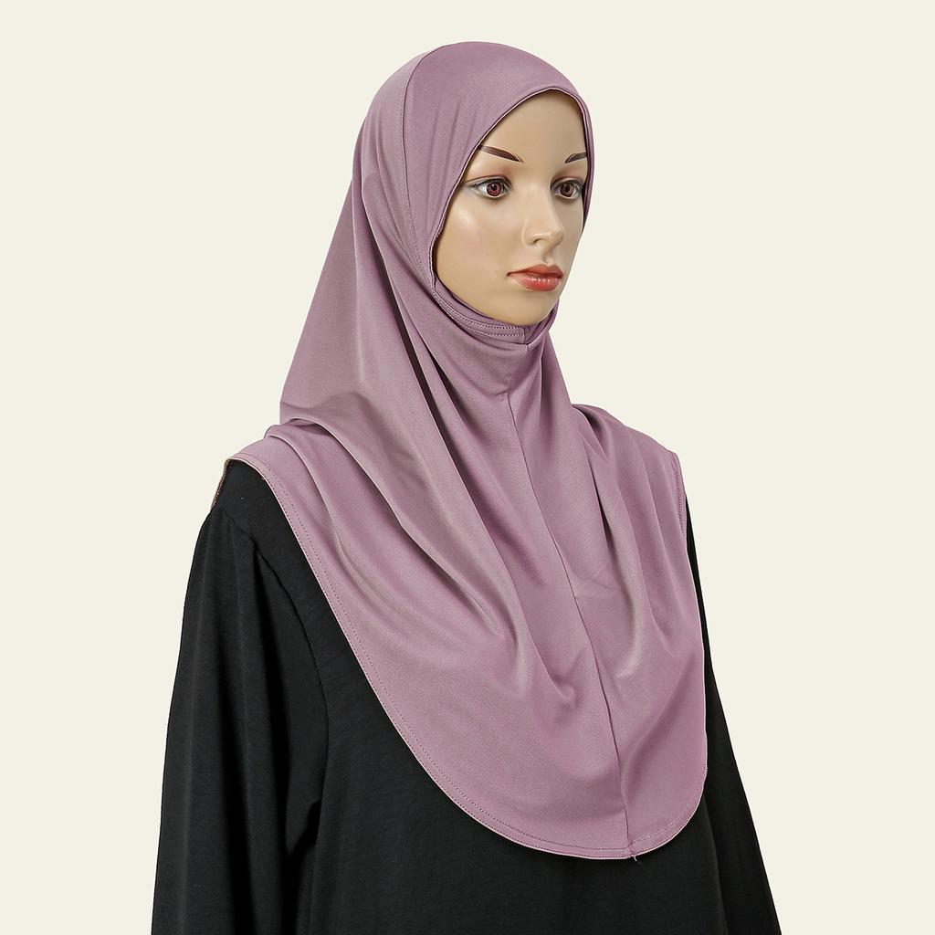 Малайский двойной подбородок мусульманский женский однотонный внутренний шарф исламский мгновенный хиджаб женская шапка хрустальная пеньковая шапка 80*55 см