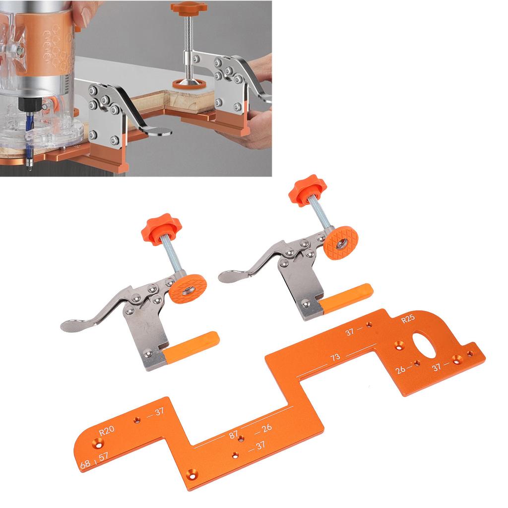 Embedded Handle Slotting Template Wardrobe Cabinet Door   Positioning Tool with Stainless Steel Fixed Clamp Bearing Cutter