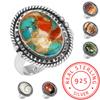 925 Sterling Silver Ring Women Gemstone Handmade Jewelry Birthday Gift Mookaite Montana Agate Moss Agate Spiny Oyster Rhodonite Shiva Eye Statement