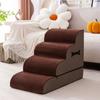 4-Tiers Dog Stairs Non-Slip Dog Ladders Ramp for High Bed and Couch Zipper Detachable Changeable