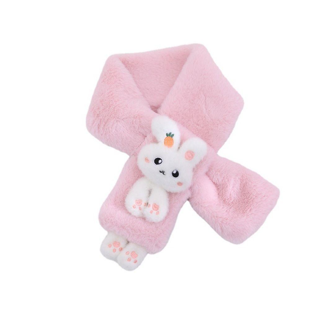 Thick Cartoon Faux Fur Scarf Warmth Scarves Wraps Cute Cold-Proof Collar  Boys Girls