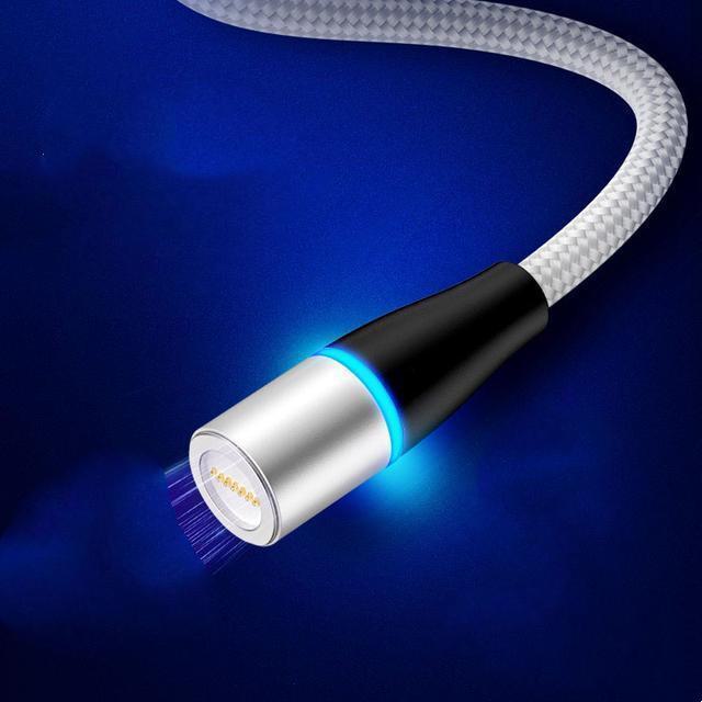 Сверхбыстрый магнитный зарядный кабель 5А: Мощное магнитное зарядное устройство 3 в 1 для устройств Apple, OPPO, Huawei и Android.