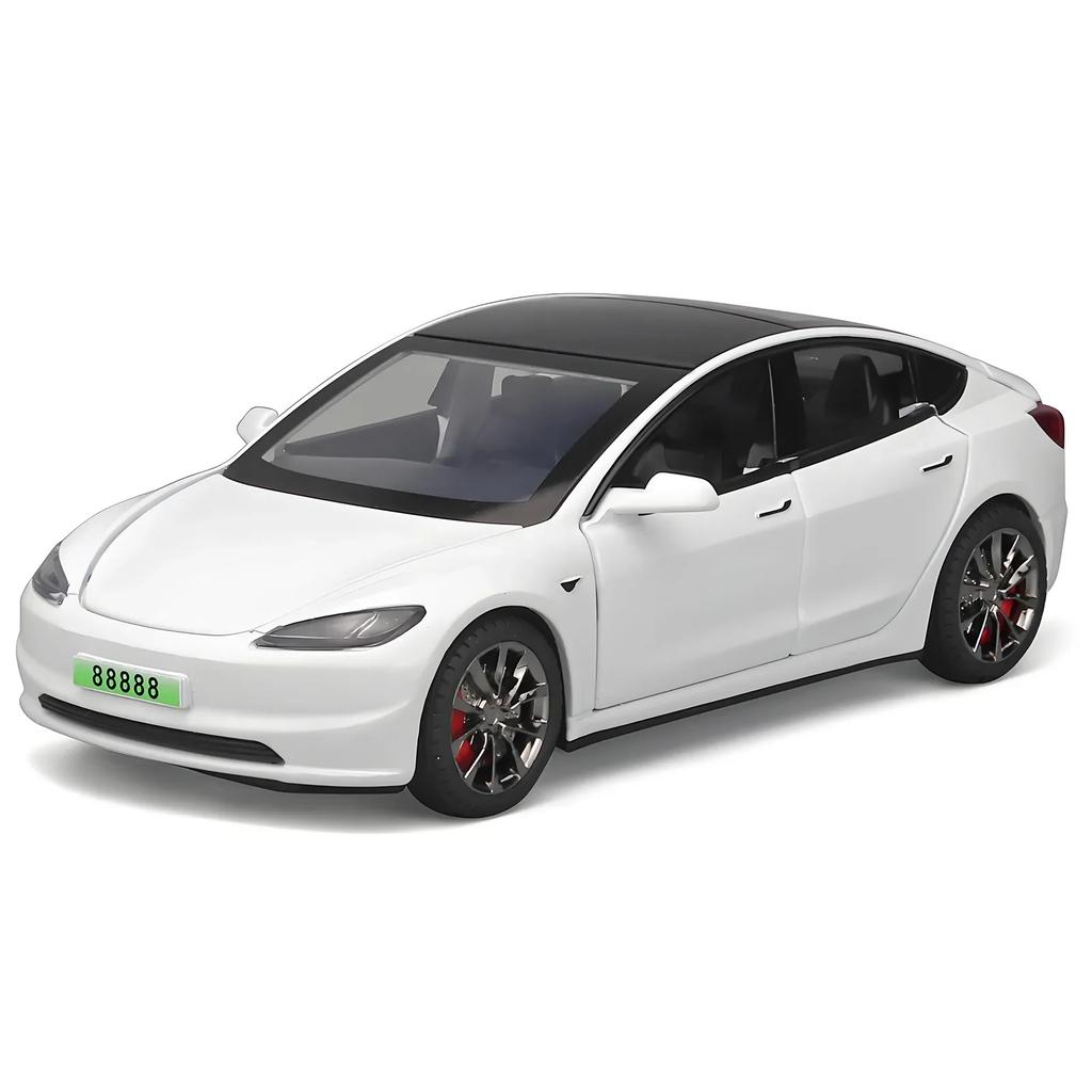 1:32 Модель Tesla Model 3 Сплав Модель автомобиля Симуляция Звук и свет Игрушечная машинка с инерционным механизмом Металлическая машинка Коллекция для мальчиков Украшения Подарок