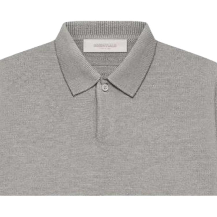 Fear of God Essentials 1977 Collection SS22 Knit Long Sleeve Polo Men Tops Dark-Oatmeal FOG-SS22-058