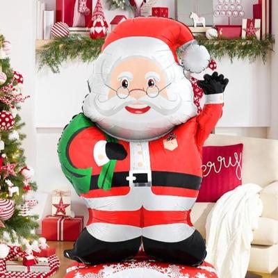 3D стоящий фольгированный шар Санта-Клаус - самостоящая рождественская декорация для рождественских/новогодних вечеринок, семейный праздничный домашний декор
