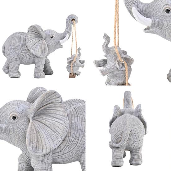 Статуя слона Yousheng, смоляная фигурка матери и ребенка, качели, скульптура слоненка для домашнего офиса, декор рабочего стола