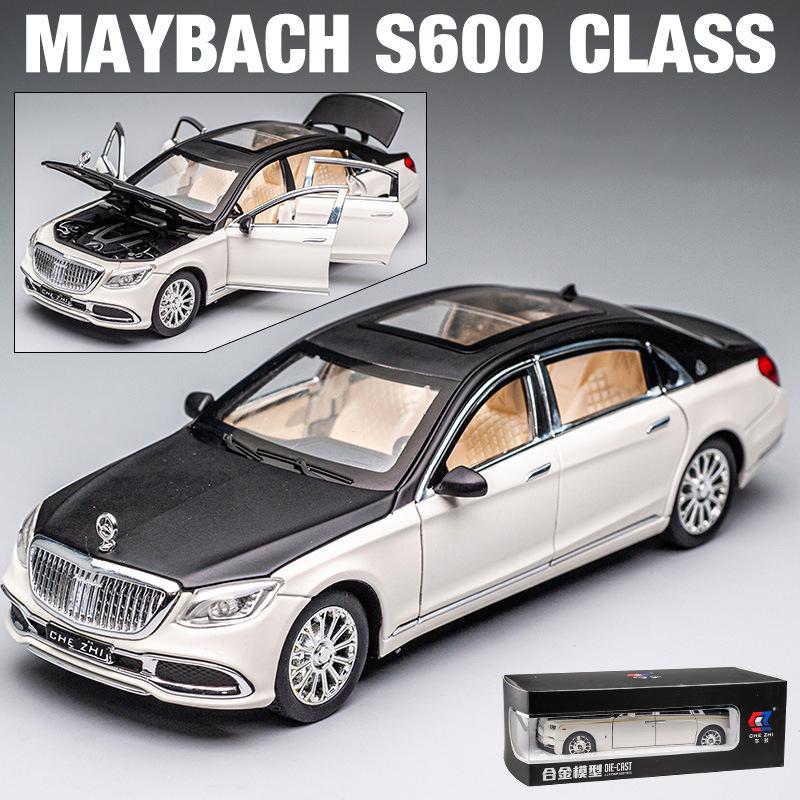 1:24-масштабная модель автомобиля класса люкс Benz S600 из сплава, отлитые под давлением металлические игрушечные транспортные средства, модель автомобиля с высоким имитационным звуком и светом, подарок для детей