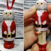 1pc, New Funny Santa Claus Pendant, Christmas Ornaments, Funny Wooden Standing Santa Claus, Christmas Craft Decorations