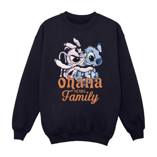 Disney Mens Lilo And Stitch Ohana Angel Hug Sweatshirt