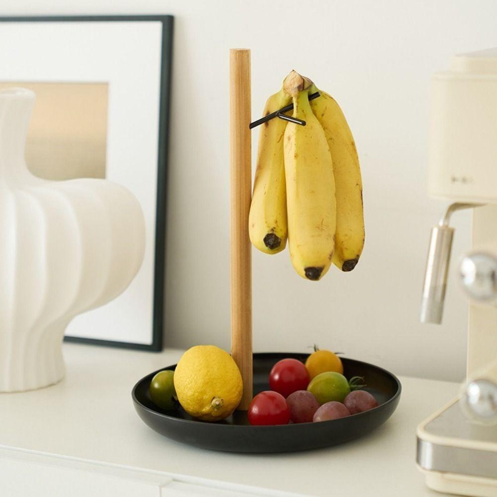 Multi-functional Plastic Fruit Basket with Hook Space Saving Household Banana Hanging Rack Simple Banana Holder Living Room