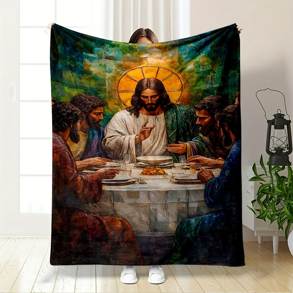 Religious Last Supper Art BlanketFlannel blanket for bedroom, living room, sofa, and nap