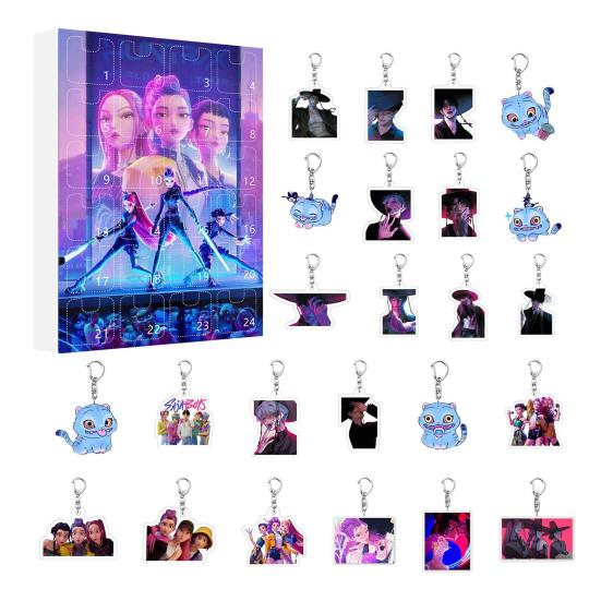 Календарь Адвента Охотника на демонов 2025 Календарь обратного отсчета до Рождества с 24 игрушками-брелоками для детей